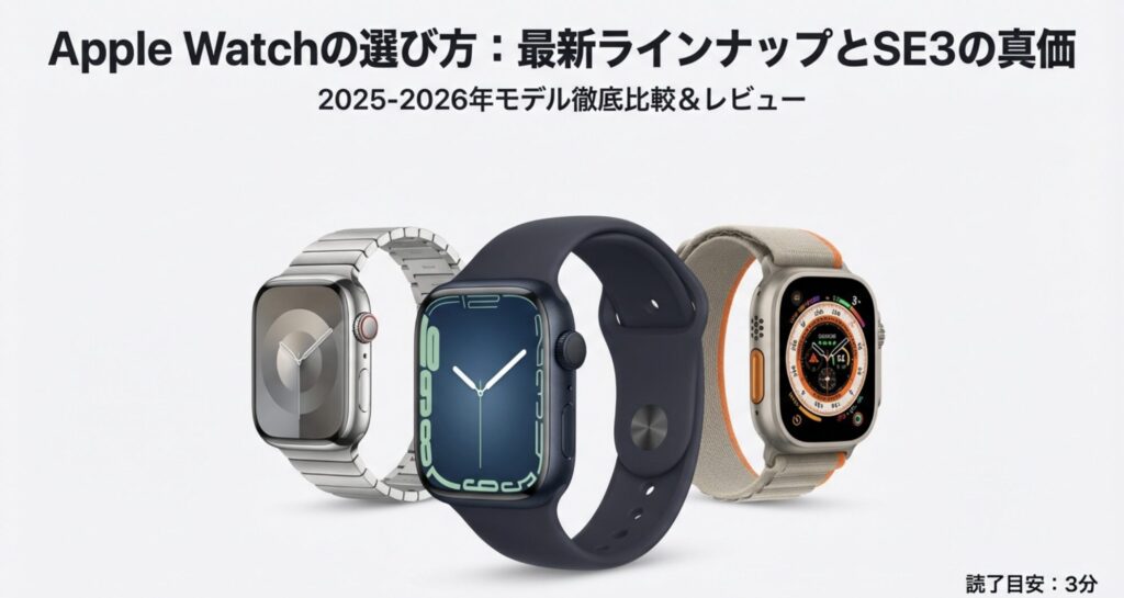 Apple Watch SE3、Series 10、Ultra 3が並んだ最新ラインナップのアイキャッチ画像