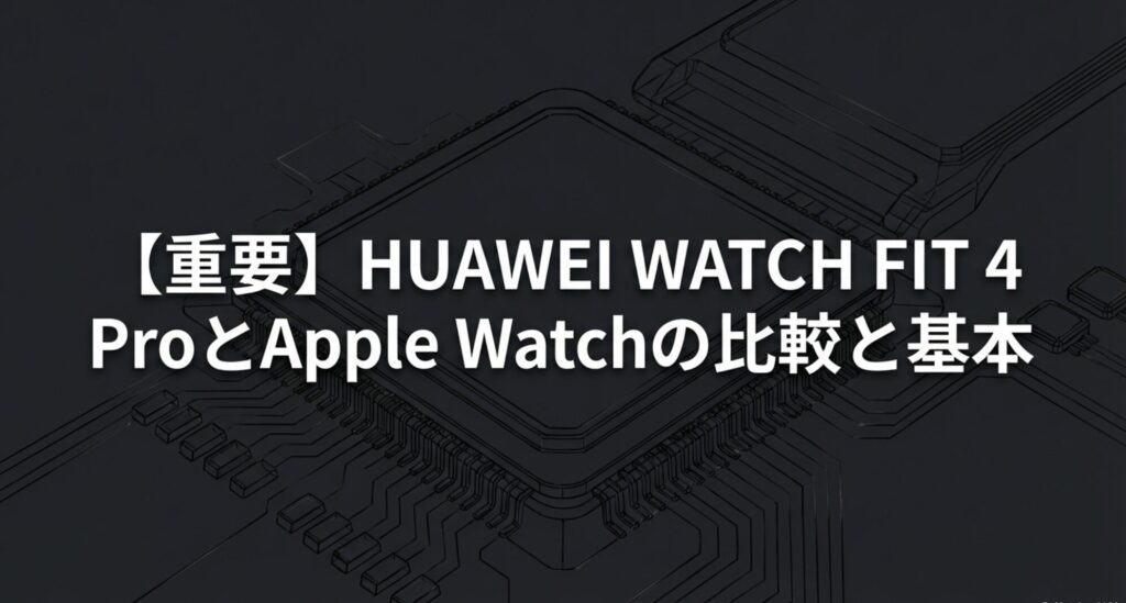 HUAWEI WATCH FIT 4 ProとApple Watchの基本スペック比較。毎日の充電やデザインの違いについて解説。