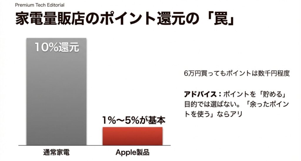 家電量販店におけるApple製品の低いポイント還元率に関する注意点
