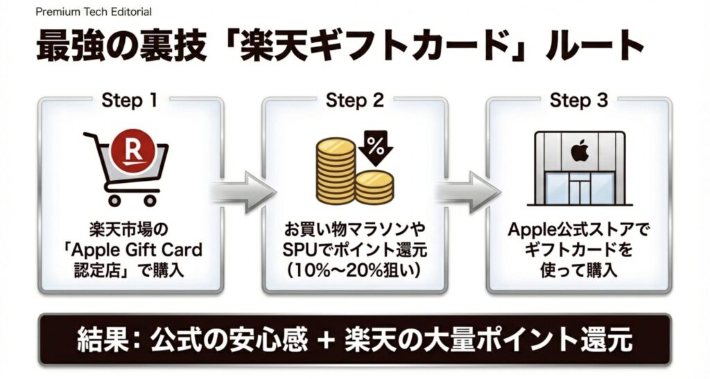 楽天市場でApple Gift Cardを購入してポイント還元を得てから公式ストアで買う裏技
