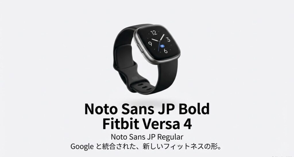 Fitbit Versa 4の製品画像とタイトル「Fitbit Versa 4 Music Limitations」が表示されているスライド