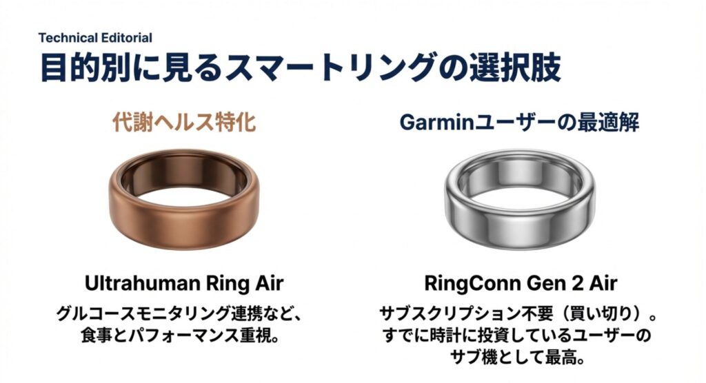 代謝ヘルス特化のUltrahumanとコスパ重視のRingConnの比較