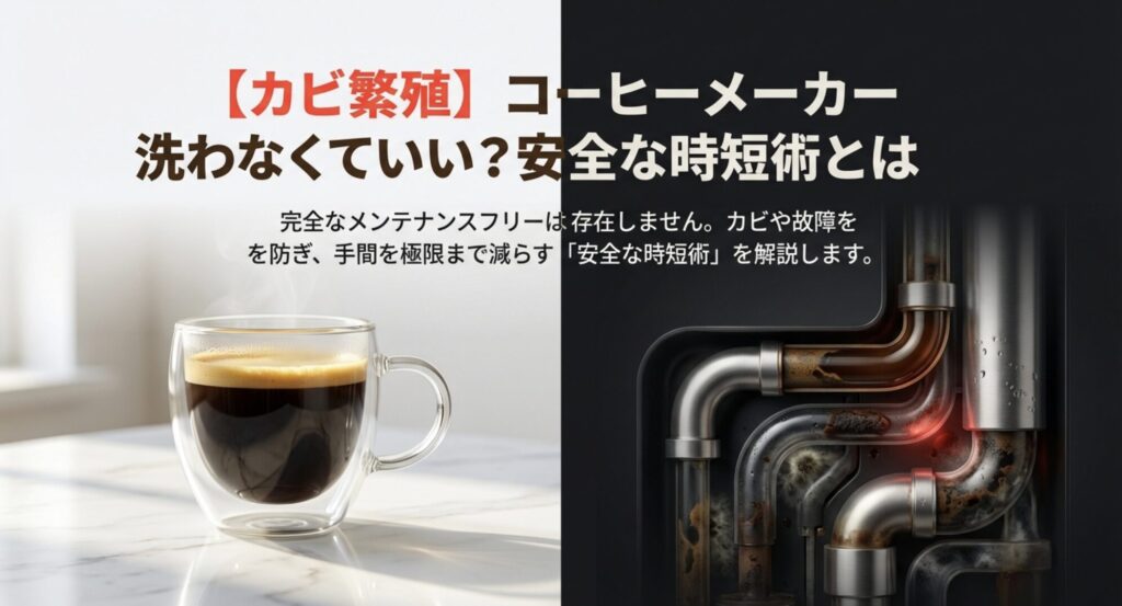 【カビ繁殖】コーヒーメーカー洗わなくていい？安全な時短術とはのアイキャッチ画像