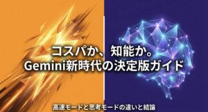 Geminiの高速モードと思考モード、どちらを選ぶべきかを提示する決定版ガイドの導入スライド