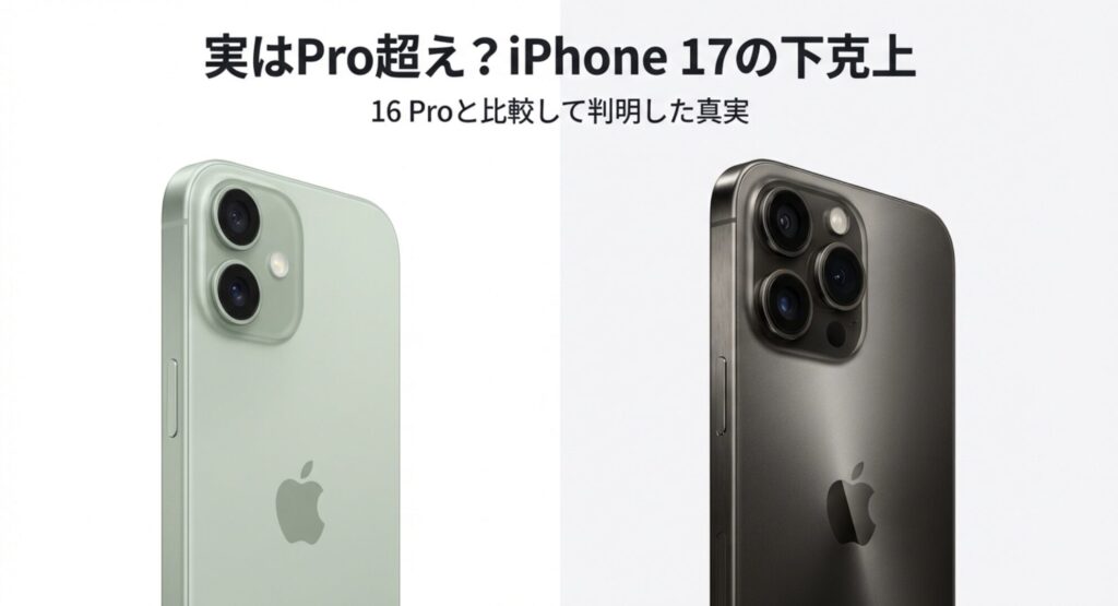iPhone17とiPhone16 Proを並べた比較アイキャッチ画像