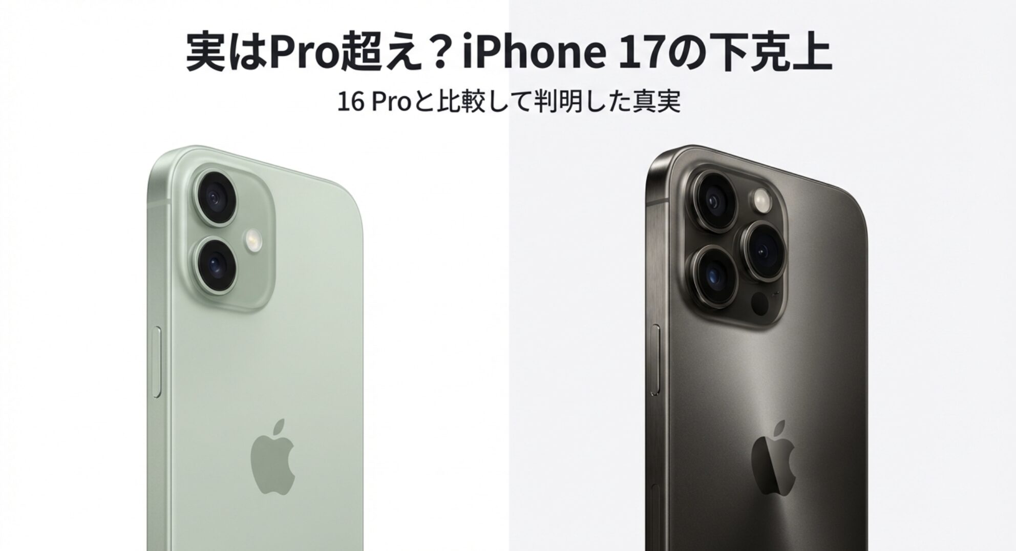 iPhone17とiPhone16 Proを並べた比較アイキャッチ画像