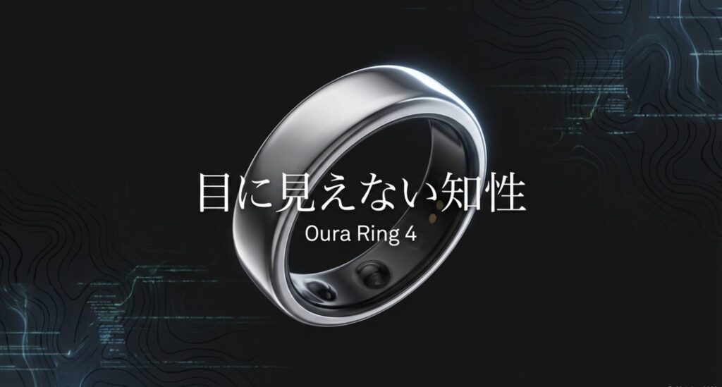 Oura Ring 4の製品ビジュアルと「目に見えない知性」というキャッチコピー