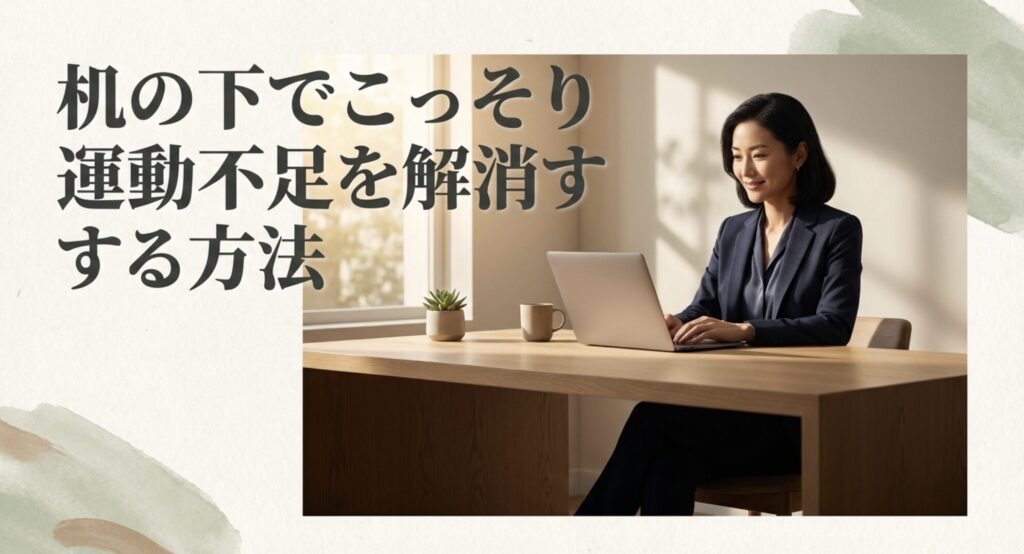 机の下でこっそり運動不足を解消する方法のタイトルスライド