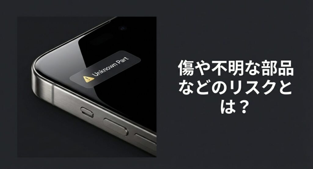 スマホの画面にUnknown Part（不明な部品）と警告が出ている画像