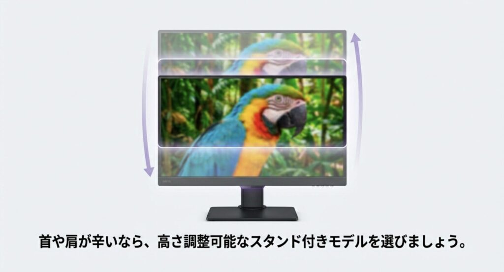 高さ調整可能なモニターのエルゴノミクススタンド