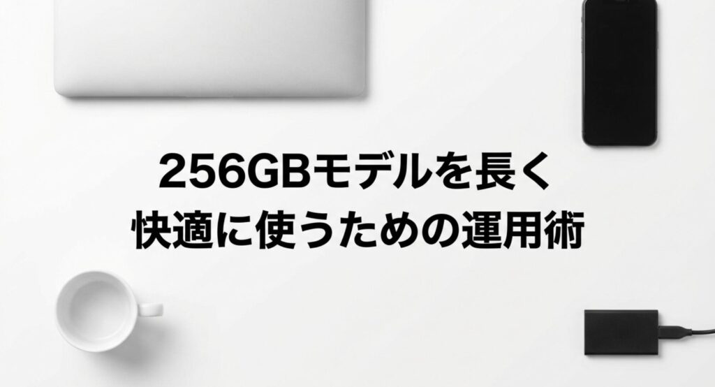 MacBook Airの256GBモデルを長く快適に使うための運用術を解説するスライド