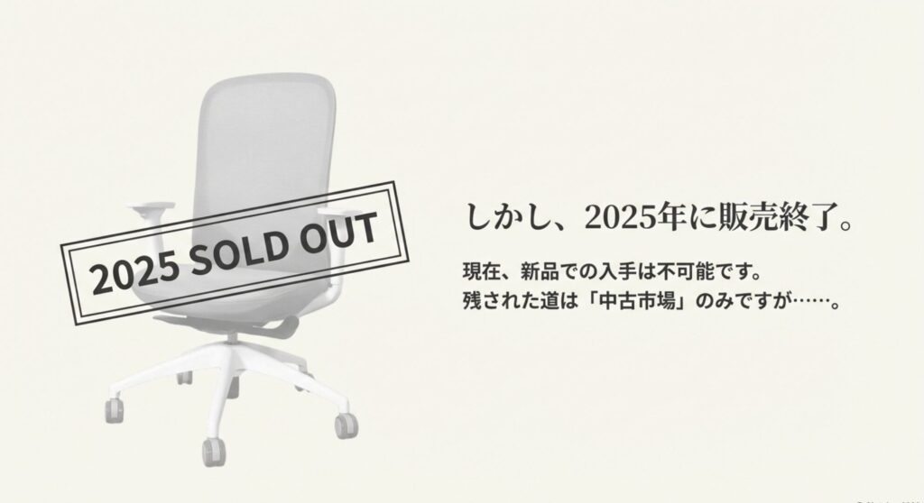 2025年にSOLD OUTとなり、現在は新品での入手が不可能なサニーチェア
