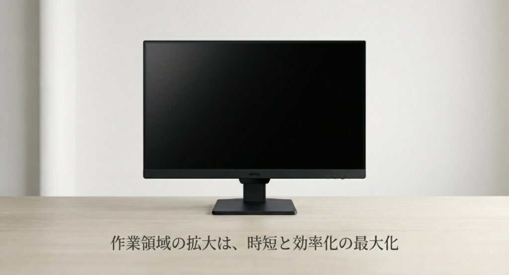作業領域の拡大は、時短と効率化の最大化という外部モニター導入のメリット