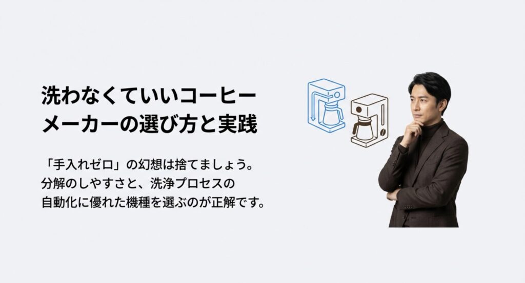 手入れゼロの幻想を捨てて分解のしやすさや自動洗浄機能に優れた機種を選ぶポイント