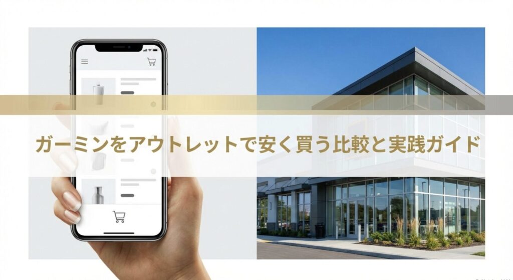 ガーミンをアウトレットで安く買うための比較と実践ガイドのタイトルスライド。