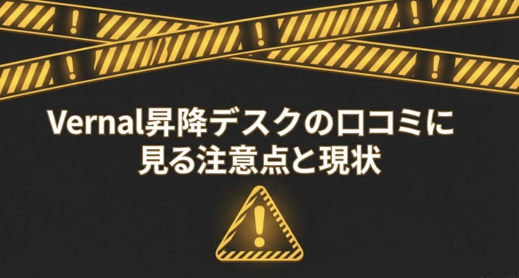 Vernal昇降デスクを購入する前に知っておくべき注意点と2026年現在の販売状況に関する警告スライド