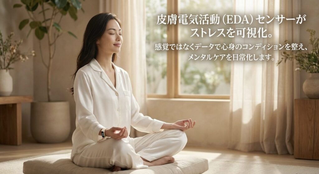 皮膚電気活動(EDA)センサーを搭載し、ストレス状態を可視化・データ化するFitbit Charge 6のメンタルケア機能。