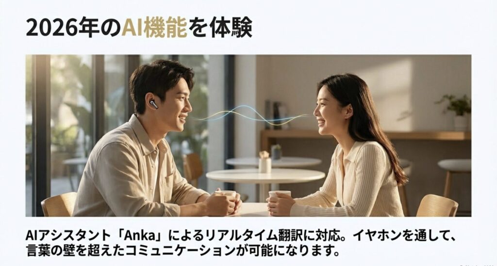 リアルタイム翻訳を可能にするAIアシスタントAnkaの機能イメージ