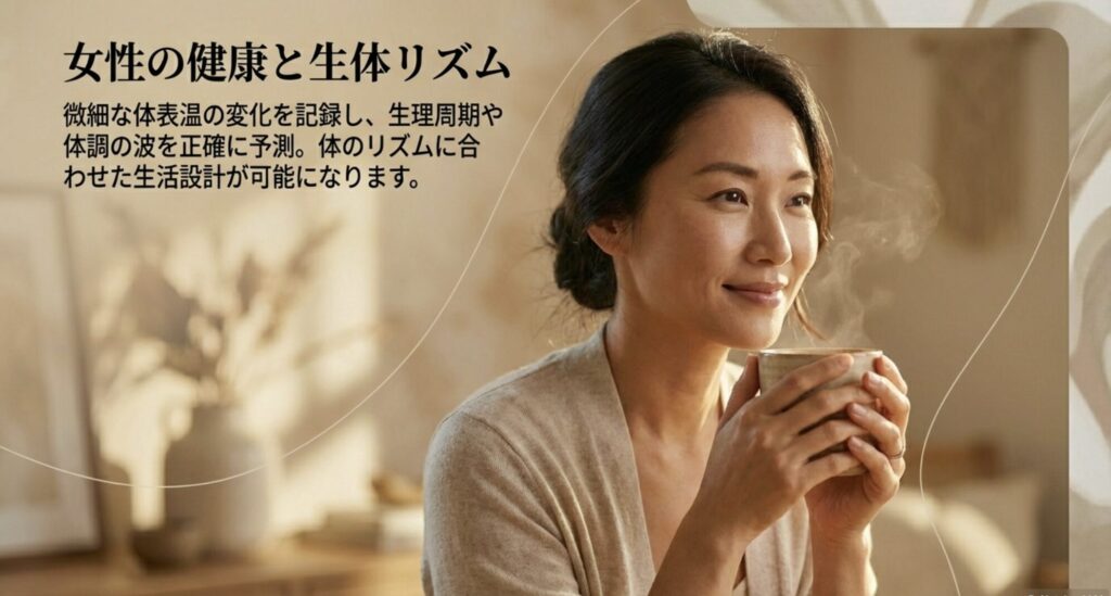 体表温の変化を記録し、生理周期や体調の波を予測する機能の解説