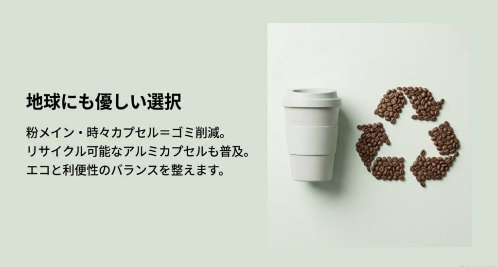 粉とカプセルの使い分けで実現するエコなコーヒー習慣