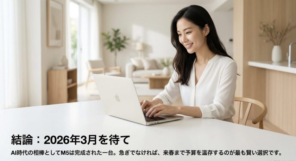 MacBook Air M5の購入戦略の結論である2026年3月発売待ちの推奨