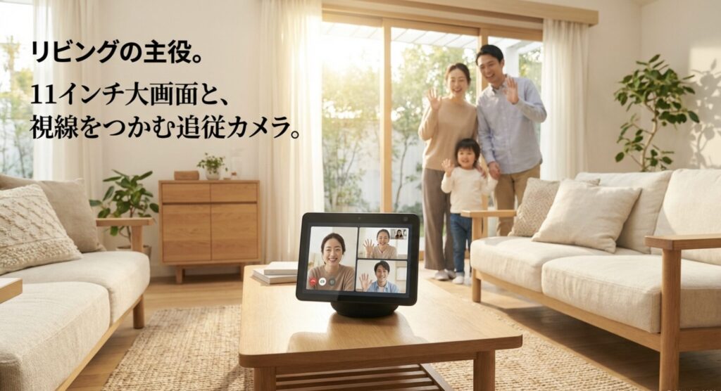 11インチの大画面と視線をつかむ追従カメラを搭載したリビングに最適なEcho Show 11