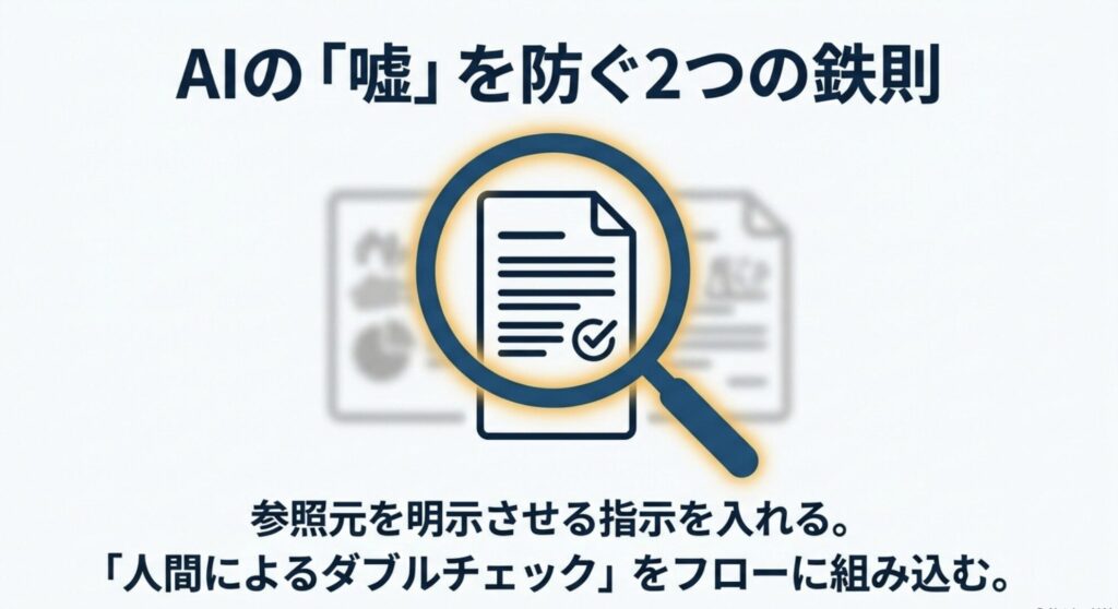 AIのハルシネーションを防ぐための参照元明示とダブルチェックの鉄則