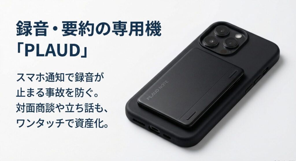 スマホの通知に邪魔されず録音・要約ができる専用デバイスPLAUD