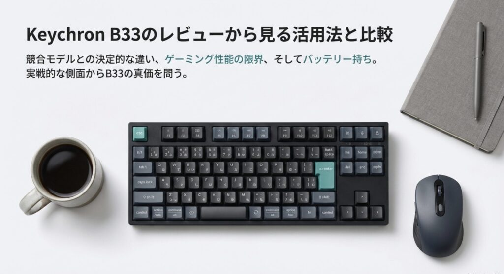 競合モデルとの違いや活用シーンを解説するスライドの表紙画像。