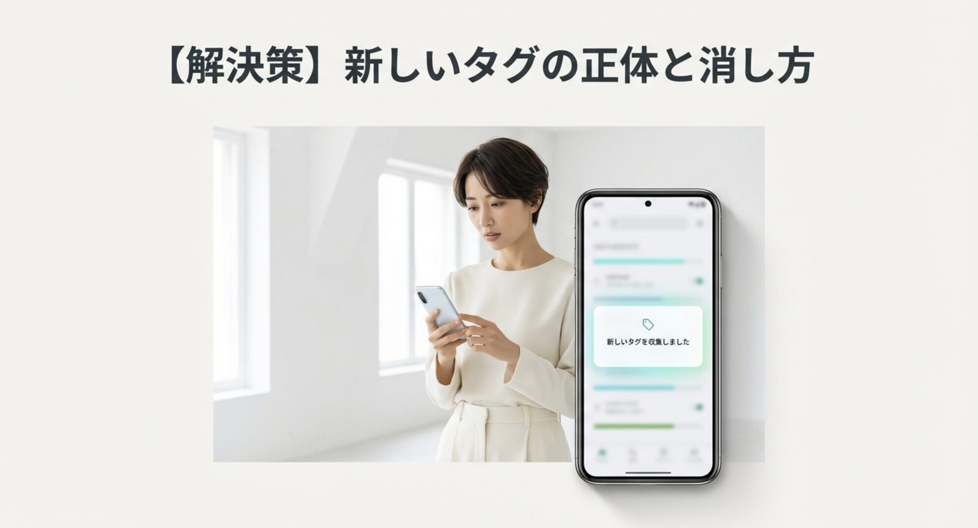 Androidスマホの新しいタグを収集しましたという通知の正体と消し方を解説するタイトル画像
