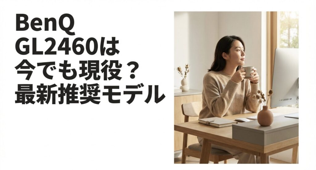 PCデスクでコーヒーを飲みながらくつろぐ女性のアイキャッチ画像