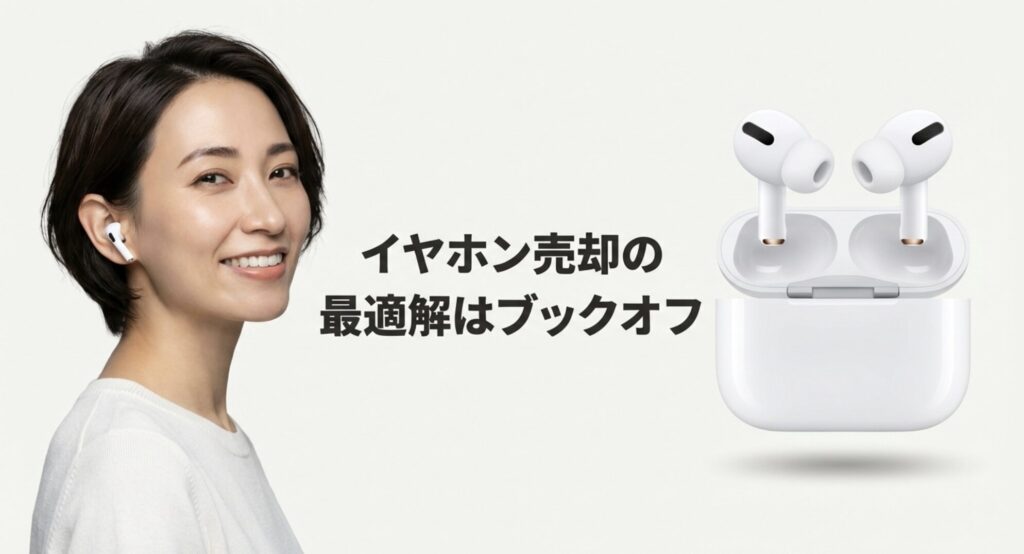 イヤホン売却の最適解はブックオフであることを伝えるスライド画像