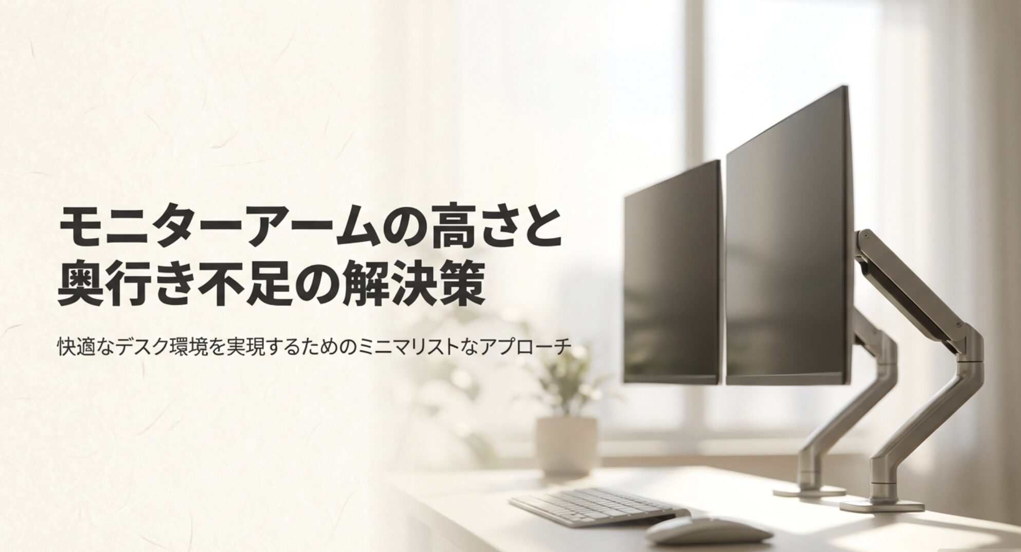 モニターアームの高さと奥行き不足の解決策