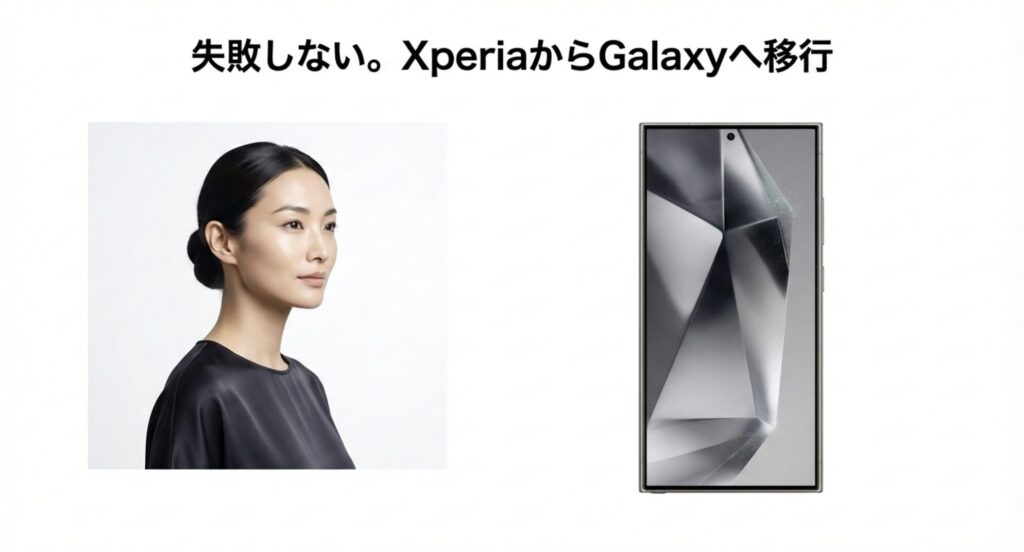 XperiaからGalaxyへのデータ移行を成功させるためのキービジュアル