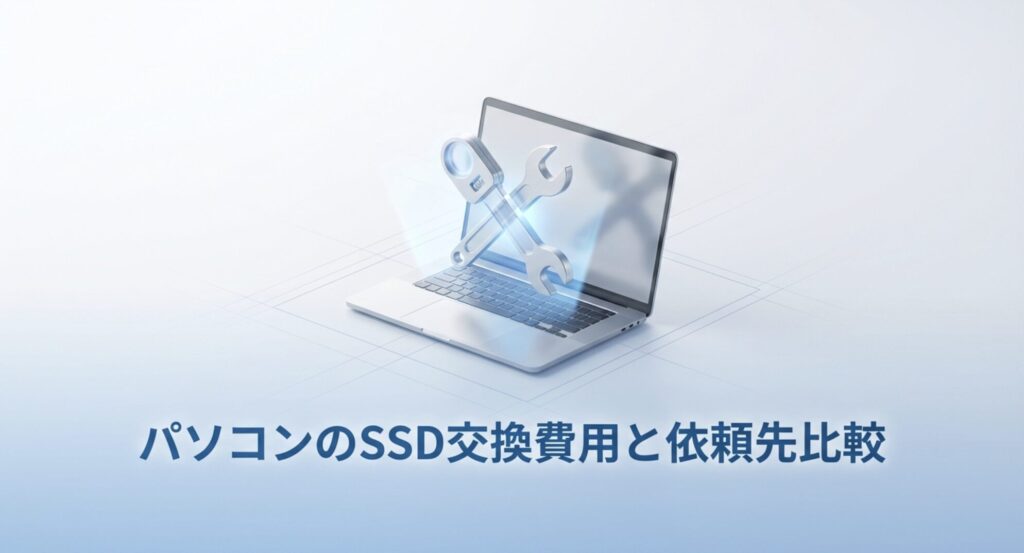 依頼先別のパソコンSSD交換費用を比較するスライド