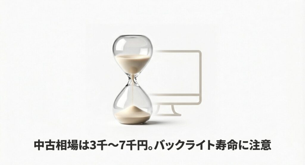 最新モニターを使用して快適にPC作業をする笑顔の男性の画像