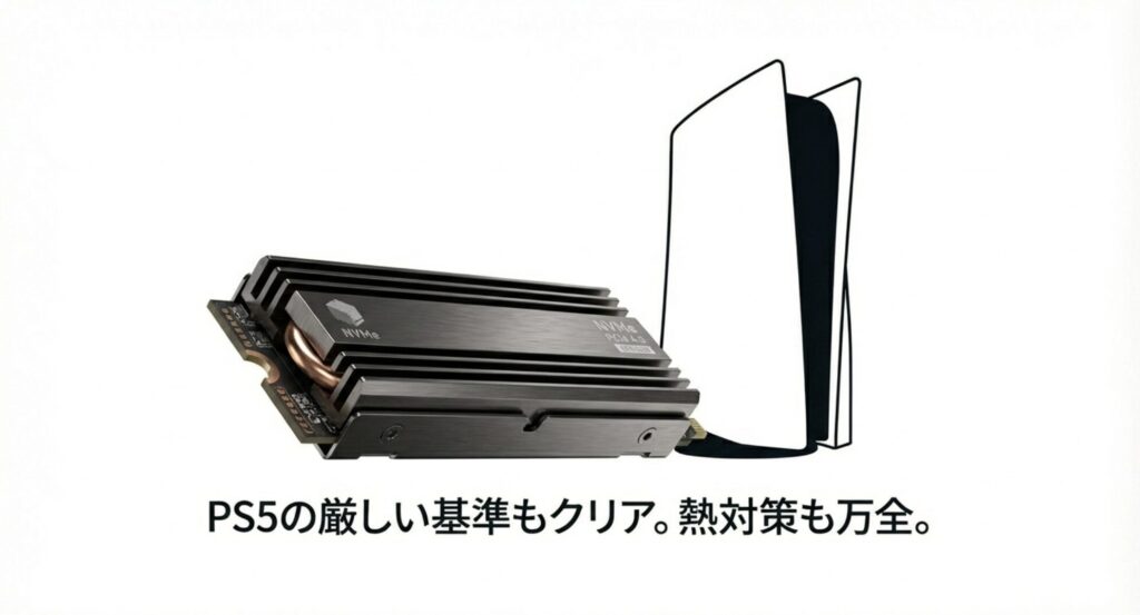 PS5の厳しい基準もクリア。熱対策も万全。