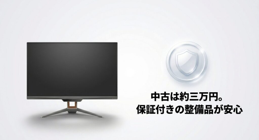 EX2710の中古相場は約3万円であり、保証付きの整備品が安心であることを解説したスライド