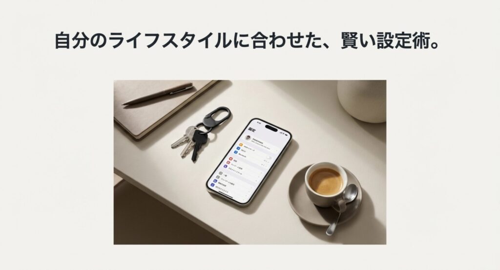 デスクの上に置かれたiPhoneで、バッテリーの充電上限設定画面を開いている様子
