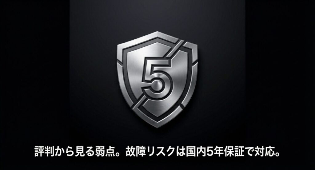 Hanye SSDの故障リスクとそれに対応する国内5年保証のシールドアイコン