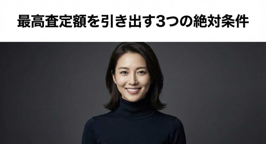 イヤホンの最高査定額を引き出す3つの絶対条件を示すスライド画像