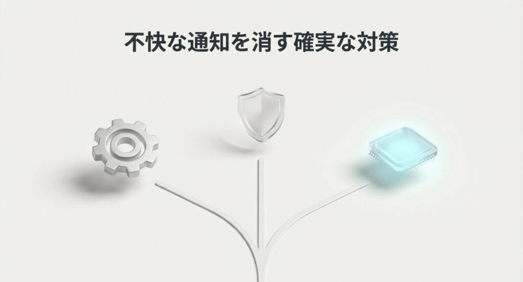 不快な通知を消すための確実な対策ステップを解説する見出し画像