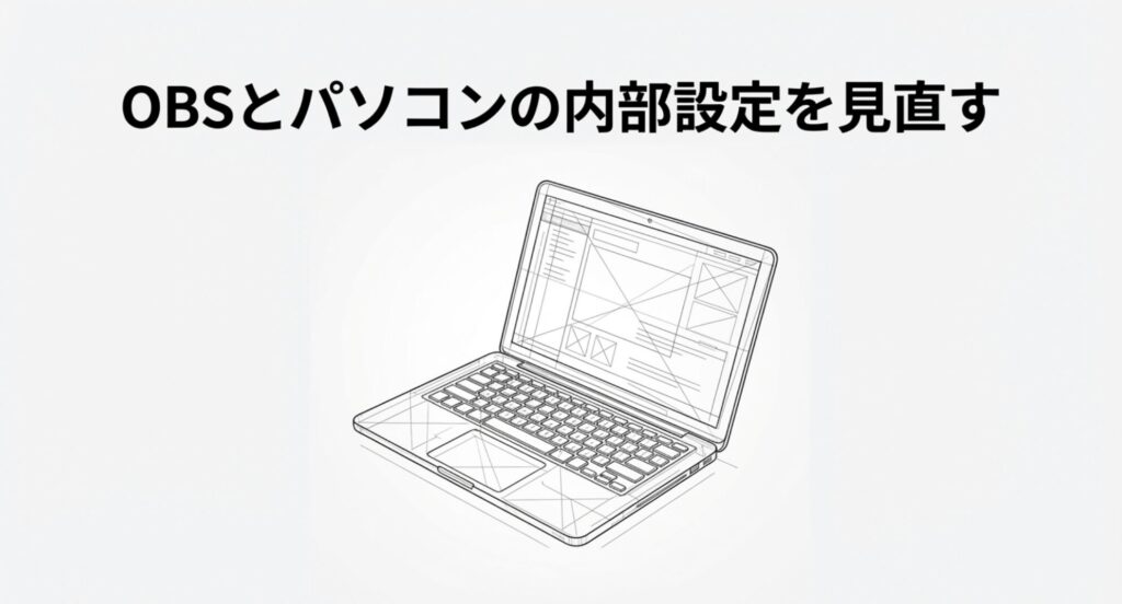 キャプチャーボードが映らない原因を解決するためのOBSソフトとパソコンの内部設定イメージ