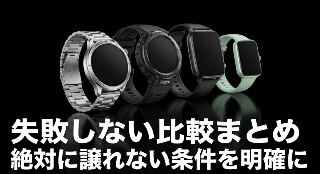 絶対に譲れない条件を明確にするAmazfit選びのまとめスライド