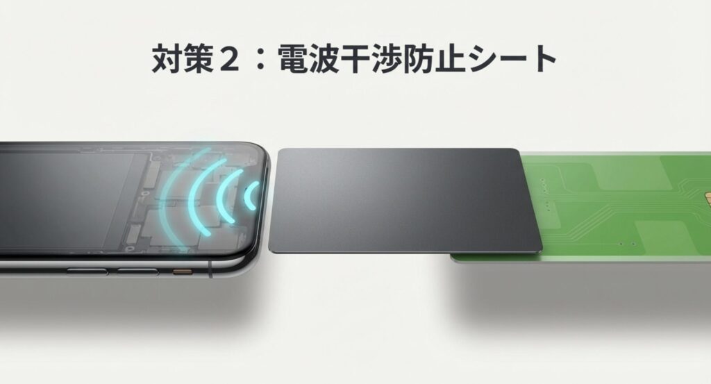 NFCのエラー通知を防ぐ電波干渉防止シートによる物理的対策スライド