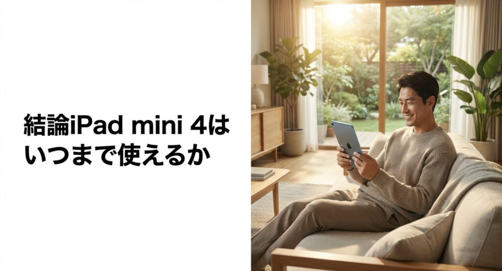 iPad mini 4のネット端末としての寿命は終了しており、最新モデルへの買い替えを推奨する結論スライド