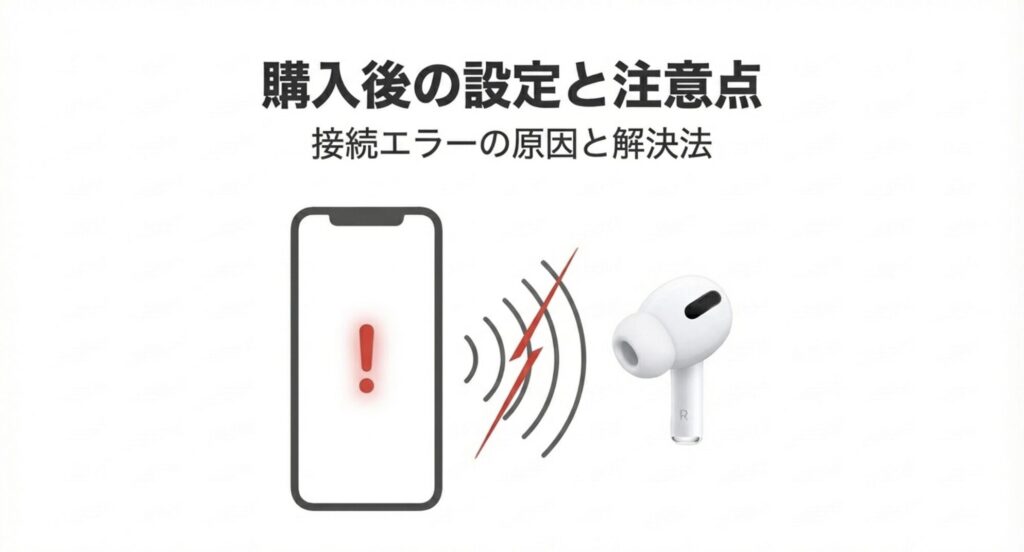 購入後の設定と注意点を示すタイトル画像