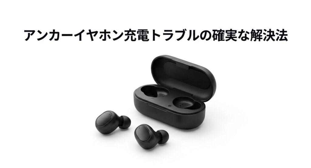 アンカーのワイヤレスイヤホンと充電ケースの画像。充電トラブルの確実な解決法を解説