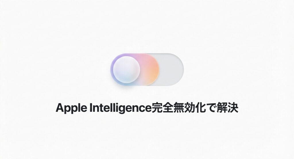 Apple Intelligenceのアンインストール不可の悩みを完全無効化で解決する方法を解説するアイキャッチ画像