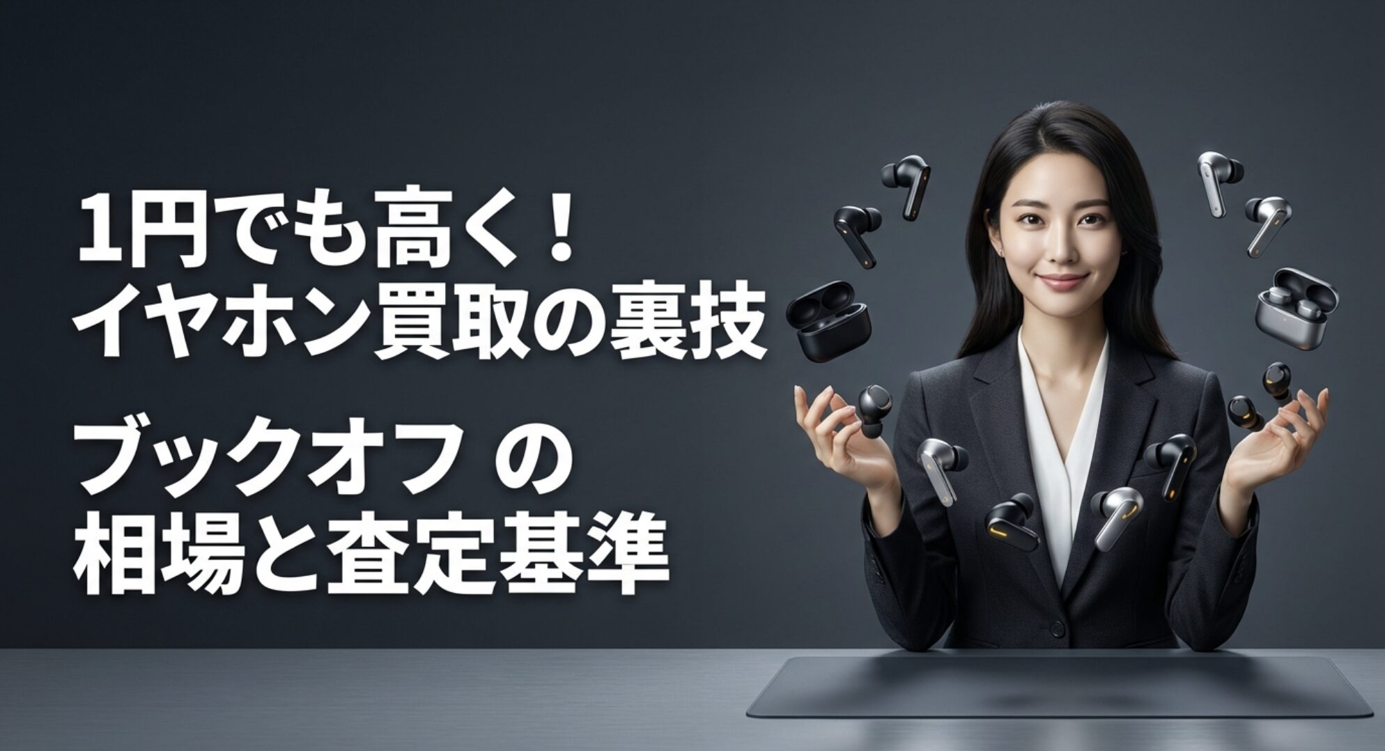 1円でも高く売るためのブックオフイヤホン買取の裏技と査定基準を解説するスライド表紙